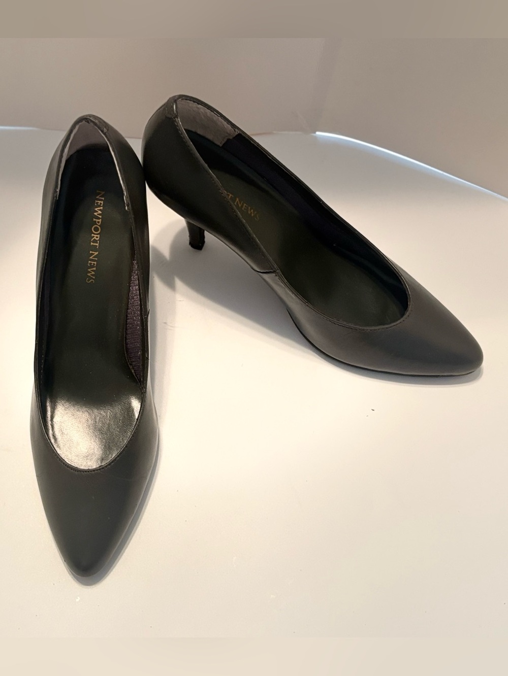 Newport News Black Pointed-Toe Low Heel Pumps